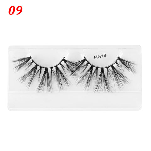 1 Pair 27MM Lashes 3D Mink Hair False Eyelashes Long Wispies Multilayers Fluffy Eyelashes Cruelty-free Handmade 30mm Lashes