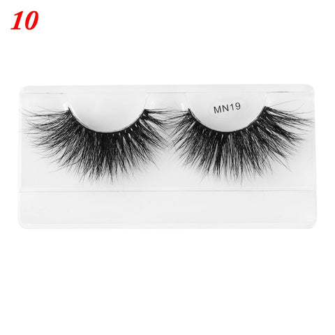 1 Pair 27MM Lashes 3D Mink Hair False Eyelashes Long Wispies Multilayers Fluffy Eyelashes Cruelty-free Handmade 30mm Lashes