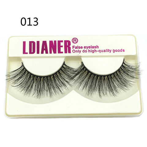 1 Pair 27MM Lashes 3D Mink Hair False Eyelashes Long Wispies Multilayers Fluffy Eyelashes Cruelty-free Handmade 30mm Lashes