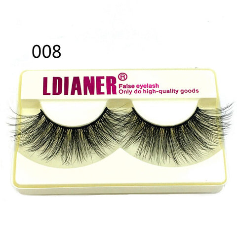 1 Pair 27MM Lashes 3D Mink Hair False Eyelashes Long Wispies Multilayers Fluffy Eyelashes Cruelty-free Handmade 30mm Lashes