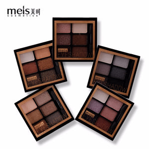 MEIS New Arrival Charming Eyeshadow 6 Color Eye shadow Palette Make up Palette Shimmer Pigmented EyeShadow Powder Fashion Color