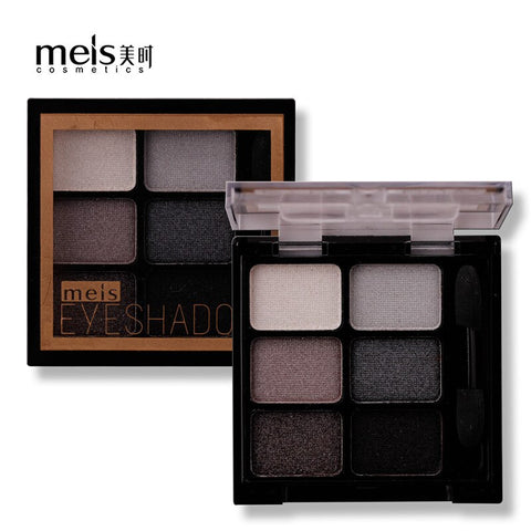 MEIS New Arrival Charming Eyeshadow 6 Color Eye shadow Palette Make up Palette Shimmer Pigmented EyeShadow Powder Fashion Color