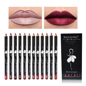 Brand Professional Matte Lipliner Pencil Long Lasting Waterproof Nude Lip Liner Matt Lipstick Liner Pencil Batom Makeup Set