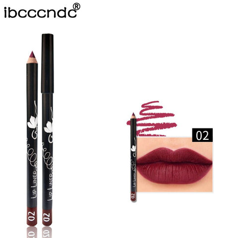 Brand Professional Matte Lipliner Pencil Long Lasting Waterproof Nude Lip Liner Matt Lipstick Liner Pencil Batom Makeup Set