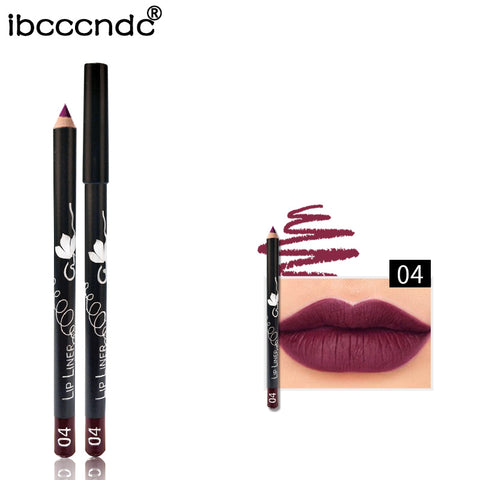 Brand Professional Matte Lipliner Pencil Long Lasting Waterproof Nude Lip Liner Matt Lipstick Liner Pencil Batom Makeup Set