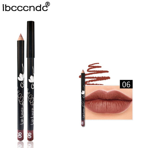 Brand Professional Matte Lipliner Pencil Long Lasting Waterproof Nude Lip Liner Matt Lipstick Liner Pencil Batom Makeup Set