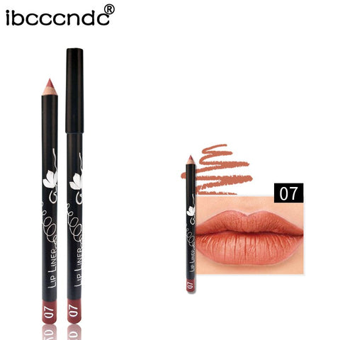 Brand Professional Matte Lipliner Pencil Long Lasting Waterproof Nude Lip Liner Matt Lipstick Liner Pencil Batom Makeup Set