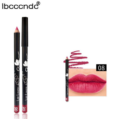 Brand Professional Matte Lipliner Pencil Long Lasting Waterproof Nude Lip Liner Matt Lipstick Liner Pencil Batom Makeup Set