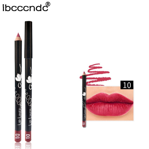 Brand Professional Matte Lipliner Pencil Long Lasting Waterproof Nude Lip Liner Matt Lipstick Liner Pencil Batom Makeup Set