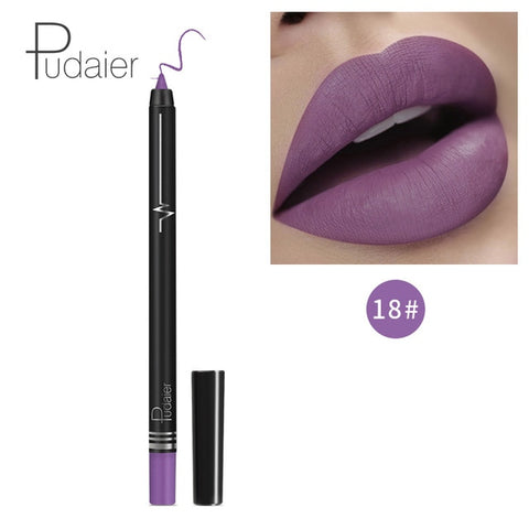 Pudaier Brand Lip Pencils Matte Lipliner Pencil Makeup Lips 2018 Matte Lipstick Long Lasting Waterproof Lip liner Pencils Tools