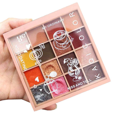 16 Colors New Cute Glitter Eyeshadow Pallete Shimmer Waterproof Diamond Shadows Palette Eye Make Up Eye Shadow