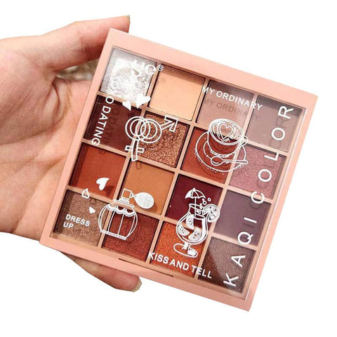 16 Colors New Cute Glitter Eyeshadow Pallete Shimmer Waterproof Diamond Shadows Palette Eye Make Up Eye Shadow