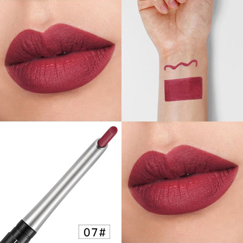 Pudaier 17Color Matte Lip Liner Pencil Waterproof Long Lasting for Lipstick Eyeshadow Eyes Lips Makeup Pen Red Lipliner Tattoo