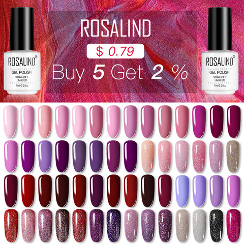 ROSALIND Nail Gel Polish Set For Nails Manicure Semi Permanent Hybrid Base Top Base Coat Dazzling Glitter Gel Varnish Lacquer