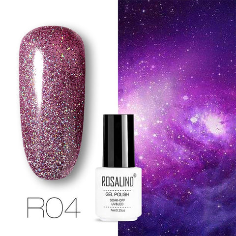 ROSALIND Nail Gel Polish Set For Nails Manicure Semi Permanent Hybrid Base Top Base Coat Dazzling Glitter Gel Varnish Lacquer