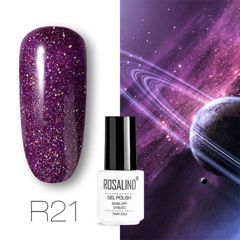 ROSALIND Nail Gel Polish Set For Nails Manicure Semi Permanent Hybrid Base Top Base Coat Dazzling Glitter Gel Varnish Lacquer