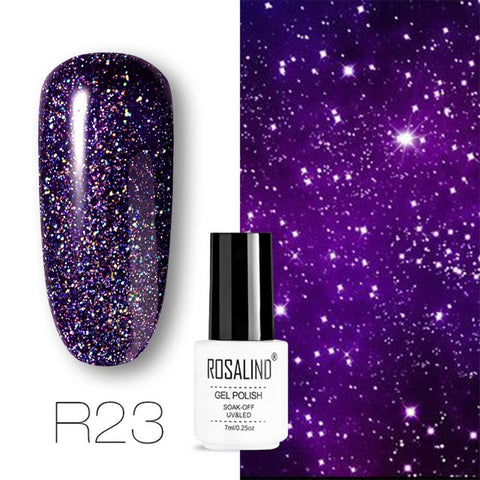 ROSALIND Nail Gel Polish Set For Nails Manicure Semi Permanent Hybrid Base Top Base Coat Dazzling Glitter Gel Varnish Lacquer