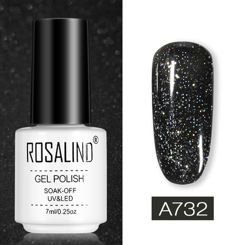 ROSALIND Nail Gel Polish Set For Nails Manicure Semi Permanent Hybrid Base Top Base Coat Dazzling Glitter Gel Varnish Lacquer