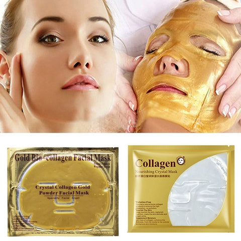 24K Gold Collagen Face Mask Crystal Gold Collagen Facial Masks Moisturizing whitening Anti-aging Skin Care Korean Cosmenics mask