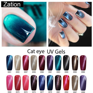 Zation Cat Eye Nail Gel Polish Shining Colorful Glue Nail Art Semi Permanent Magnetic Enamel Gel Nail Lacquer Varnish