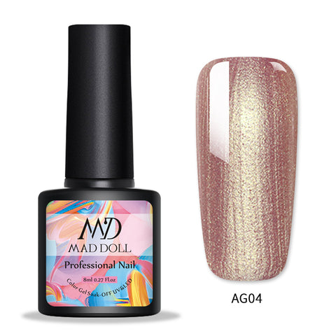 Mad Doll 8ML Nail Glitter UV Gel Polish Holographic Glitter UV Gel Sequins Soak Off UV Gel Varnish Colorful Nail Gel Polish DIY