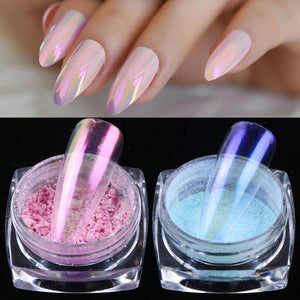 0.2g Chrome Nail Glitter Powder Magic Mirror Aurora Effect Dip Pigments Manicure Polishing Pearl Dust Nail Decor LAJC01-12-3