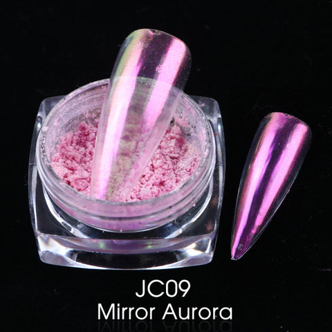 0.2g Chrome Nail Glitter Powder Magic Mirror Aurora Effect Dip Pigments Manicure Polishing Pearl Dust Nail Decor LAJC01-12-3