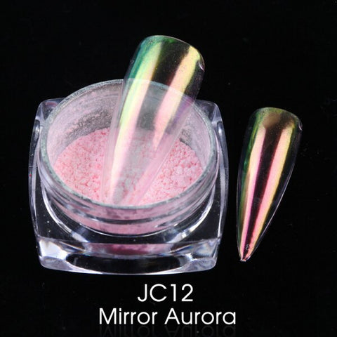 0.2g Chrome Nail Glitter Powder Magic Mirror Aurora Effect Dip Pigments Manicure Polishing Pearl Dust Nail Decor LAJC01-12-3