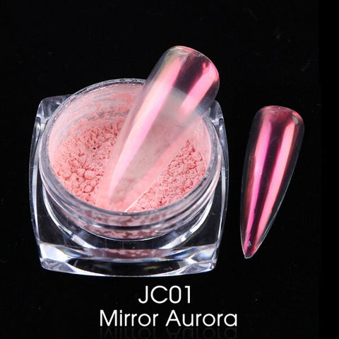 0.2g Chrome Nail Glitter Powder Magic Mirror Aurora Effect Dip Pigments Manicure Polishing Pearl Dust Nail Decor LAJC01-12-3