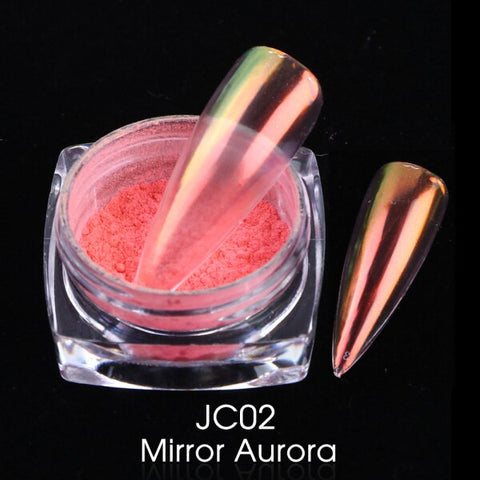 0.2g Chrome Nail Glitter Powder Magic Mirror Aurora Effect Dip Pigments Manicure Polishing Pearl Dust Nail Decor LAJC01-12-3