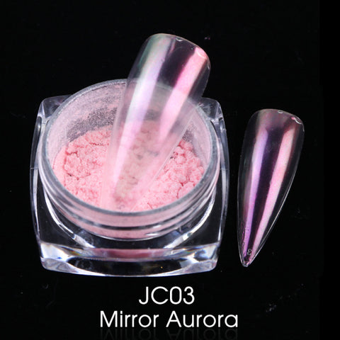 0.2g Chrome Nail Glitter Powder Magic Mirror Aurora Effect Dip Pigments Manicure Polishing Pearl Dust Nail Decor LAJC01-12-3