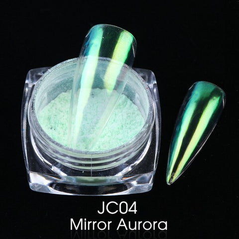 0.2g Chrome Nail Glitter Powder Magic Mirror Aurora Effect Dip Pigments Manicure Polishing Pearl Dust Nail Decor LAJC01-12-3