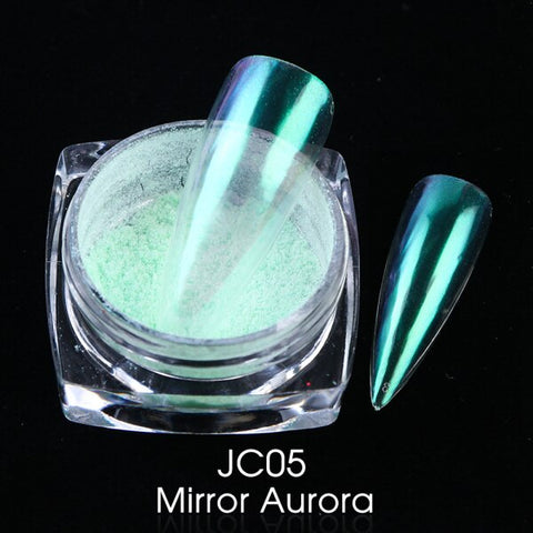 0.2g Chrome Nail Glitter Powder Magic Mirror Aurora Effect Dip Pigments Manicure Polishing Pearl Dust Nail Decor LAJC01-12-3