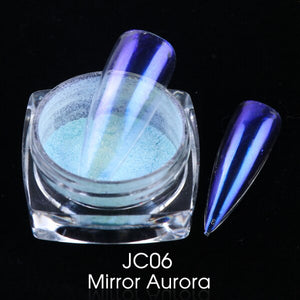 0.2g Chrome Nail Glitter Powder Magic Mirror Aurora Effect Dip Pigments Manicure Polishing Pearl Dust Nail Decor LAJC01-12-3