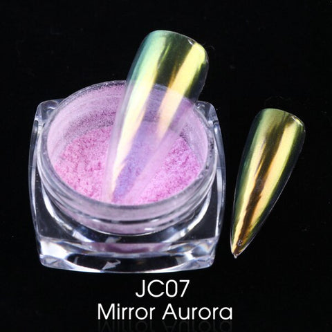 0.2g Chrome Nail Glitter Powder Magic Mirror Aurora Effect Dip Pigments Manicure Polishing Pearl Dust Nail Decor LAJC01-12-3