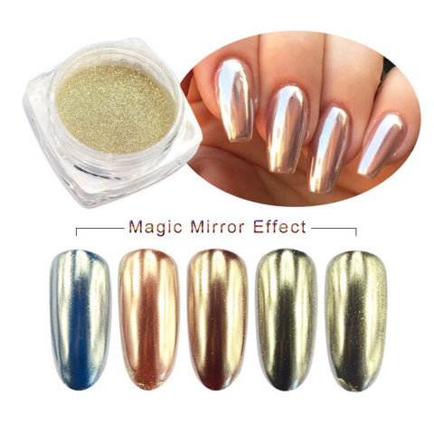 0.2g Chrome Nail Glitter Powder Magic Mirror Aurora Effect Dip Pigments Manicure Polishing Pearl Dust Nail Decor LAJC01-12-3