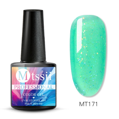 Mtssii 8ml Glitter UV Gel Nail Polish Super Shining Platinum UV Nail Gel Varnish Semi Permanent Hybrid Nail Enamel Led Polish