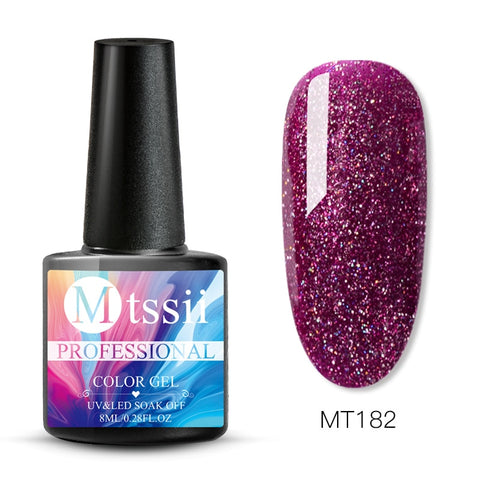 Mtssii 8ml Glitter UV Gel Nail Polish Super Shining Platinum UV Nail Gel Varnish Semi Permanent Hybrid Nail Enamel Led Polish