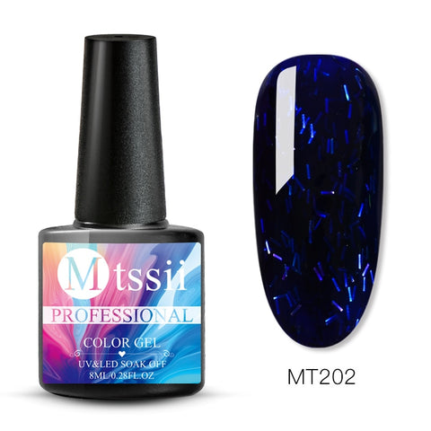 Mtssii 8ml Glitter UV Gel Nail Polish Super Shining Platinum UV Nail Gel Varnish Semi Permanent Hybrid Nail Enamel Led Polish