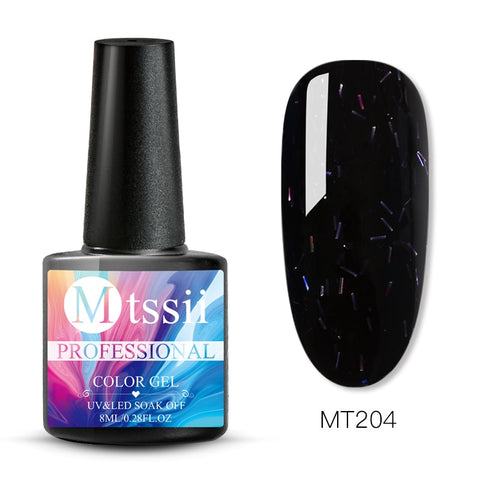 Mtssii 8ml Glitter UV Gel Nail Polish Super Shining Platinum UV Nail Gel Varnish Semi Permanent Hybrid Nail Enamel Led Polish