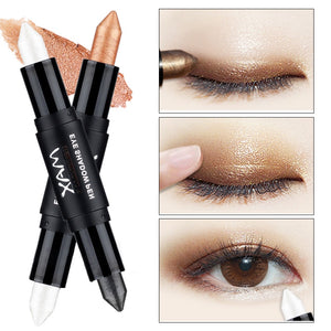 New Hot Double-end Shimmer Eyeshadow Pencils for Women Eyes Face Brighten White Glitter Highlighters Eye Shadow Make Up