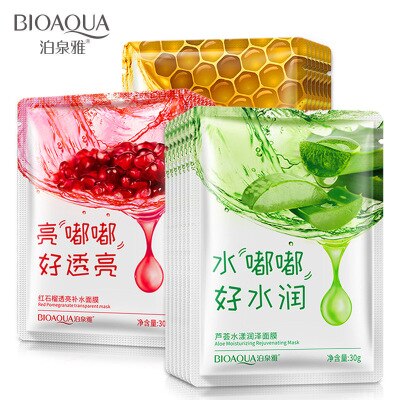 BIOAQUA Aloe Vera/Red / Collagen Mask Anti-aging Moisturizing Whitening Facial Mask Beauty Face Care skin care