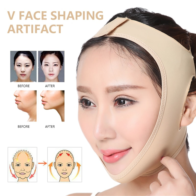 Double Chin Face Slimmer V Shape Mask Slim Lift Up Anti Wrinkle Mask Strap Band V Face Line Belt Women Face Slimming Mask