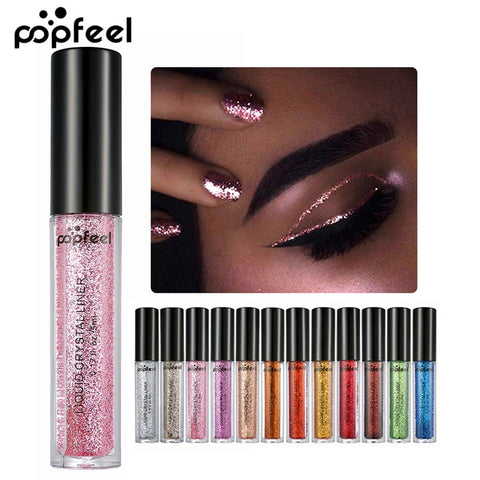 Eyes Makeup Glitter & Shimmer Liquid Diamond Make up Pearly Shinning Cream for Eye Shadow Eyeliner Long-lasting Eye Liner Shadow