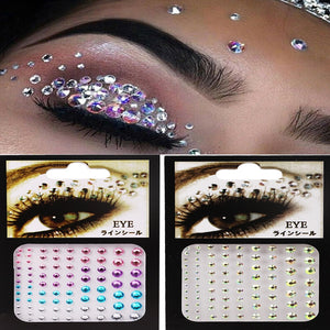 3D Face Diamond Temporary Sexy Crystal Beads DIY Diamond Festival Party Makeup Tools Eyes Glittering Makeup Decorative Stickers