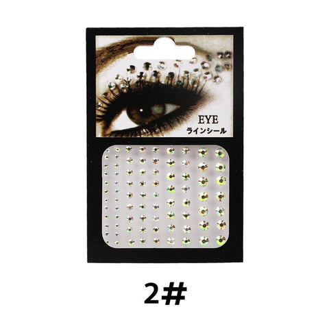 3D Face Diamond Temporary Sexy Crystal Beads DIY Diamond Festival Party Makeup Tools Eyes Glittering Makeup Decorative Stickers