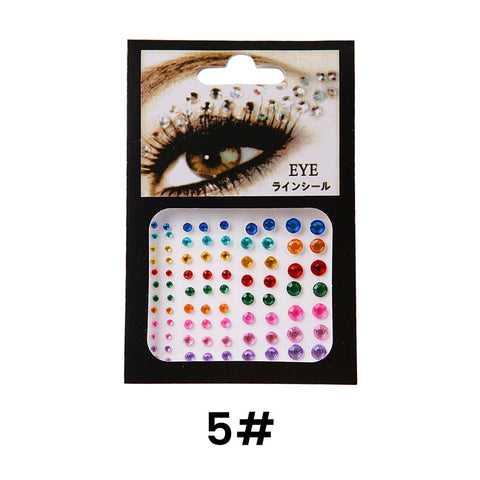 3D Face Diamond Temporary Sexy Crystal Beads DIY Diamond Festival Party Makeup Tools Eyes Glittering Makeup Decorative Stickers