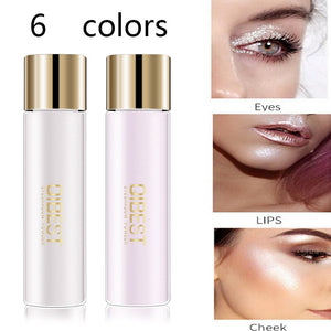 Streamer illusion diamond illuminate face glow waterproof highlighter magic powder eye shadow grooming facial cosmetics