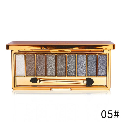 Professionele Oogschaduw Palet Make-Up 9 Kleuren Diamant Heldere Glitter Glanzende Oogschaduw Make Up Palette Waterdicht Met Borstel