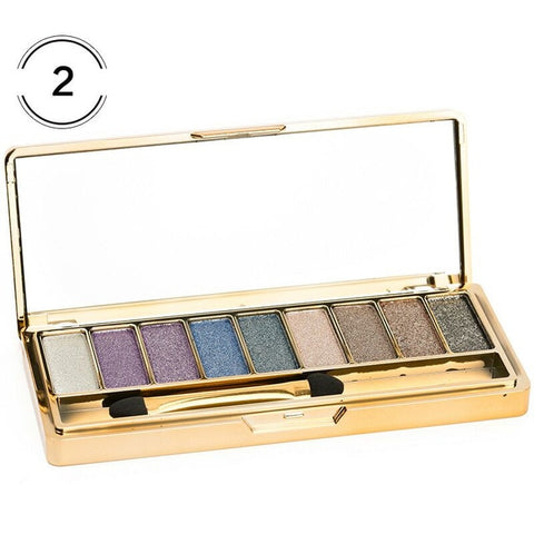 Professionele Oogschaduw Palet Make-Up 9 Kleuren Diamant Heldere Glitter Glanzende Oogschaduw Make Up Palette Waterdicht Met Borstel